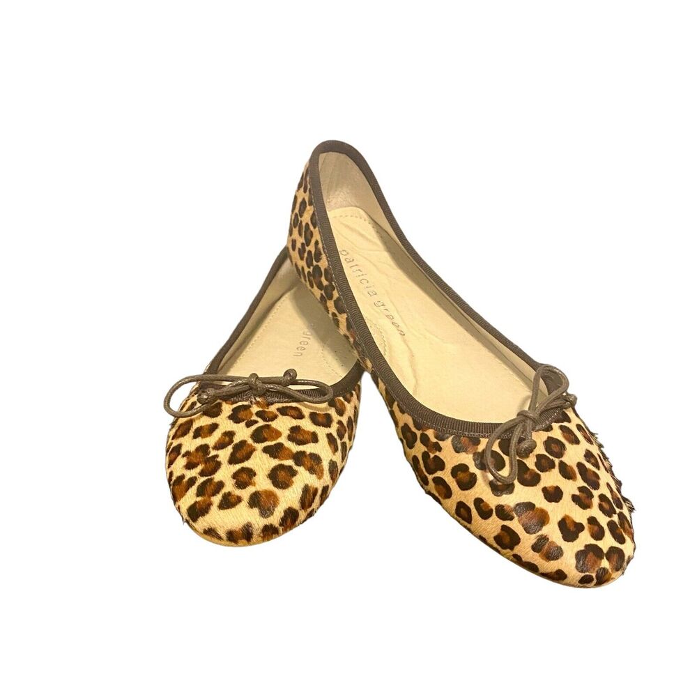 Patricia Green Ballerina Flats Sz EU 39 Made In Italy Animal Leather Mob Wife